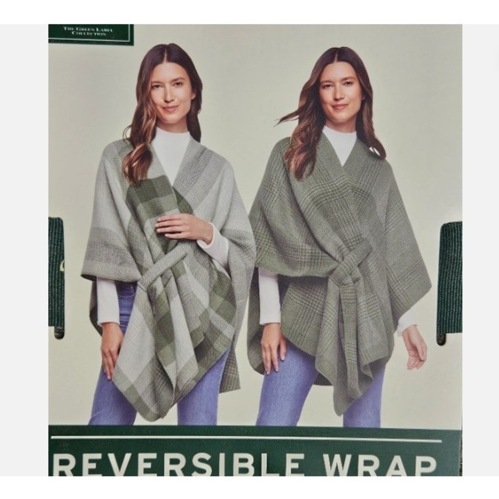 NWT Wrap Green Reversible Machine Wash Women's One Size By Woolrich